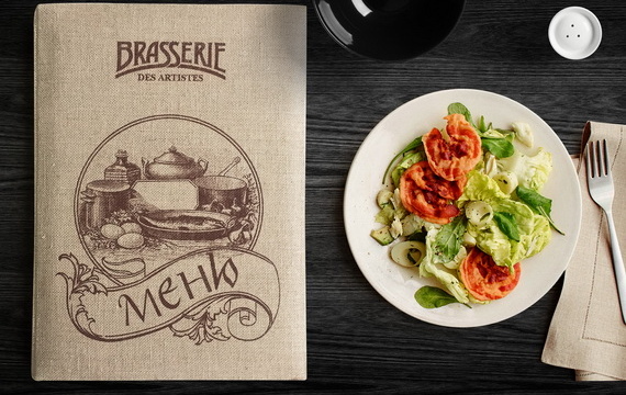 Разработка концепции дизайна меню для ресторана Brasserie